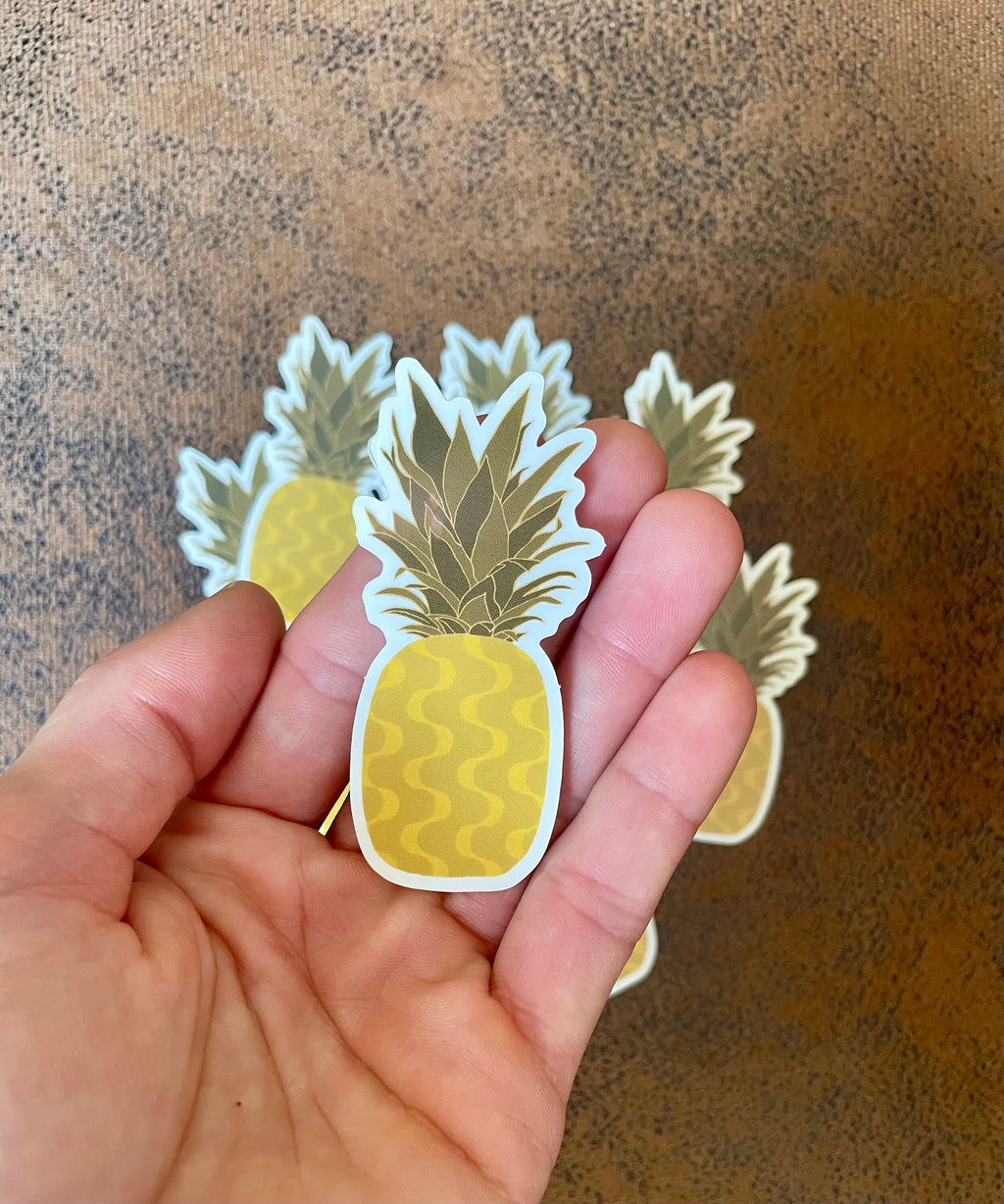 Pineapple Stickers, Tropical Sticker, Summer Fruit Sticker, Retro Groovy Stickers, Retro Decals, Laptop, Journal Sticker, Fruit Stickers