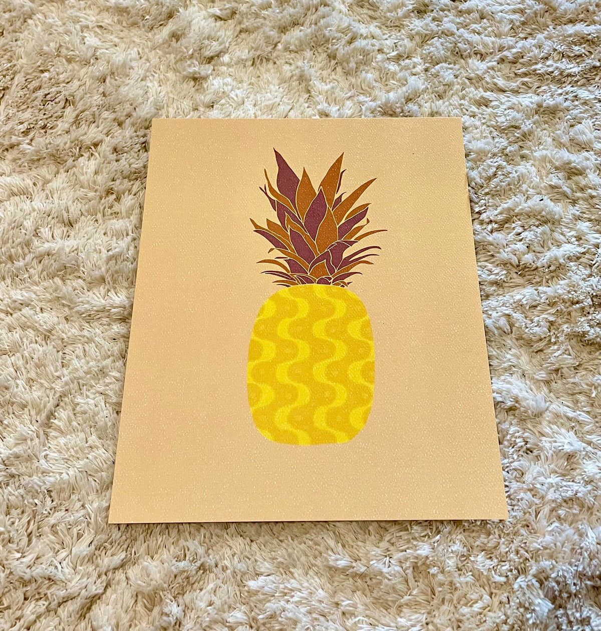 Retro Pineapple art print, fruit art print, pineapple wall decor, pineapple art print, bedroom art print, fruit art print, retro art print