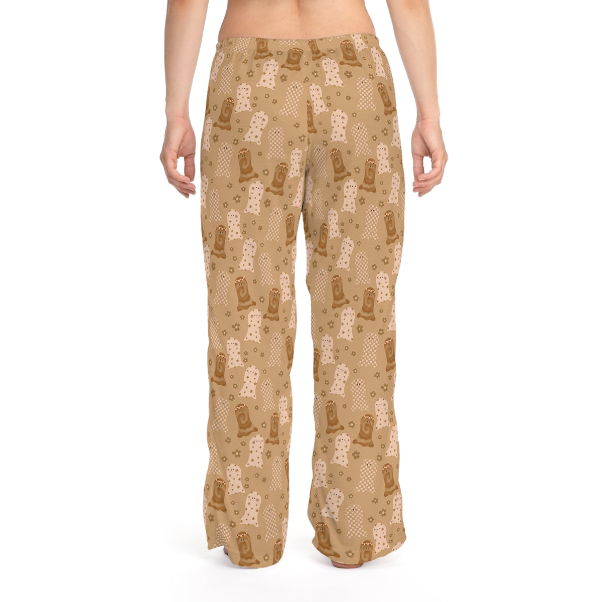 Boho Ghost Pajama Pants — Playful Women's Halloween Lounge Sleepwear