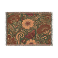 Floral Paisley Woven Blanket — Vintage Boho Throw for Living Room & Bedroom