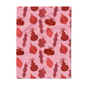 Holiday Ornament Pattern Fleece Blanket — Pink Red Christmas Baubles Cozy Throw
