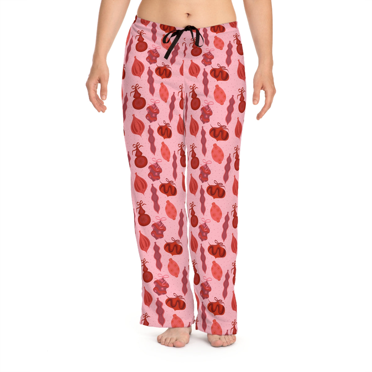 Holiday Ornament Pattern Women's Pajama Pants — Cozy Fall Lounge Sleepwear