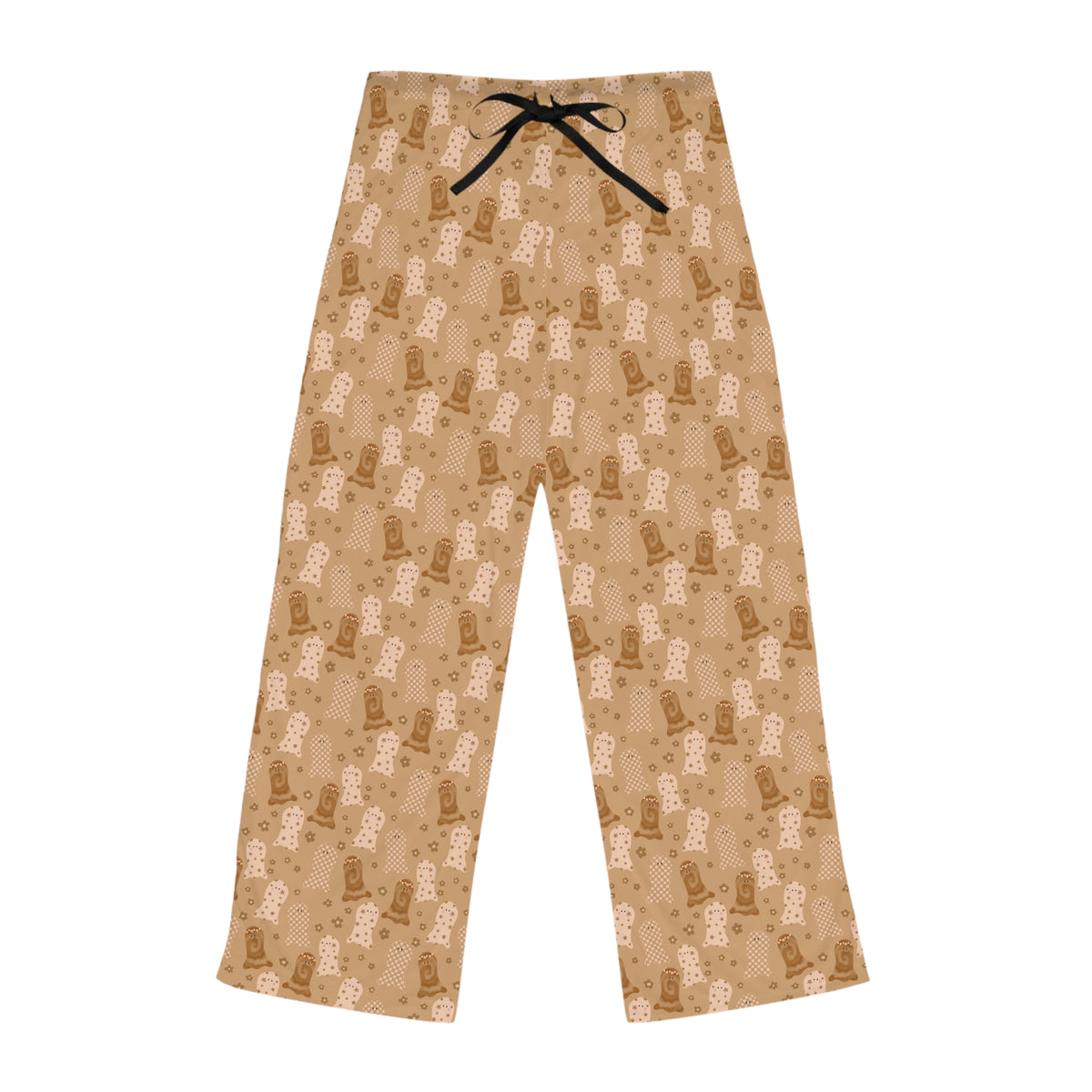 Boho Ghost Pajama Pants — Playful Women's Halloween Lounge Sleepwear
