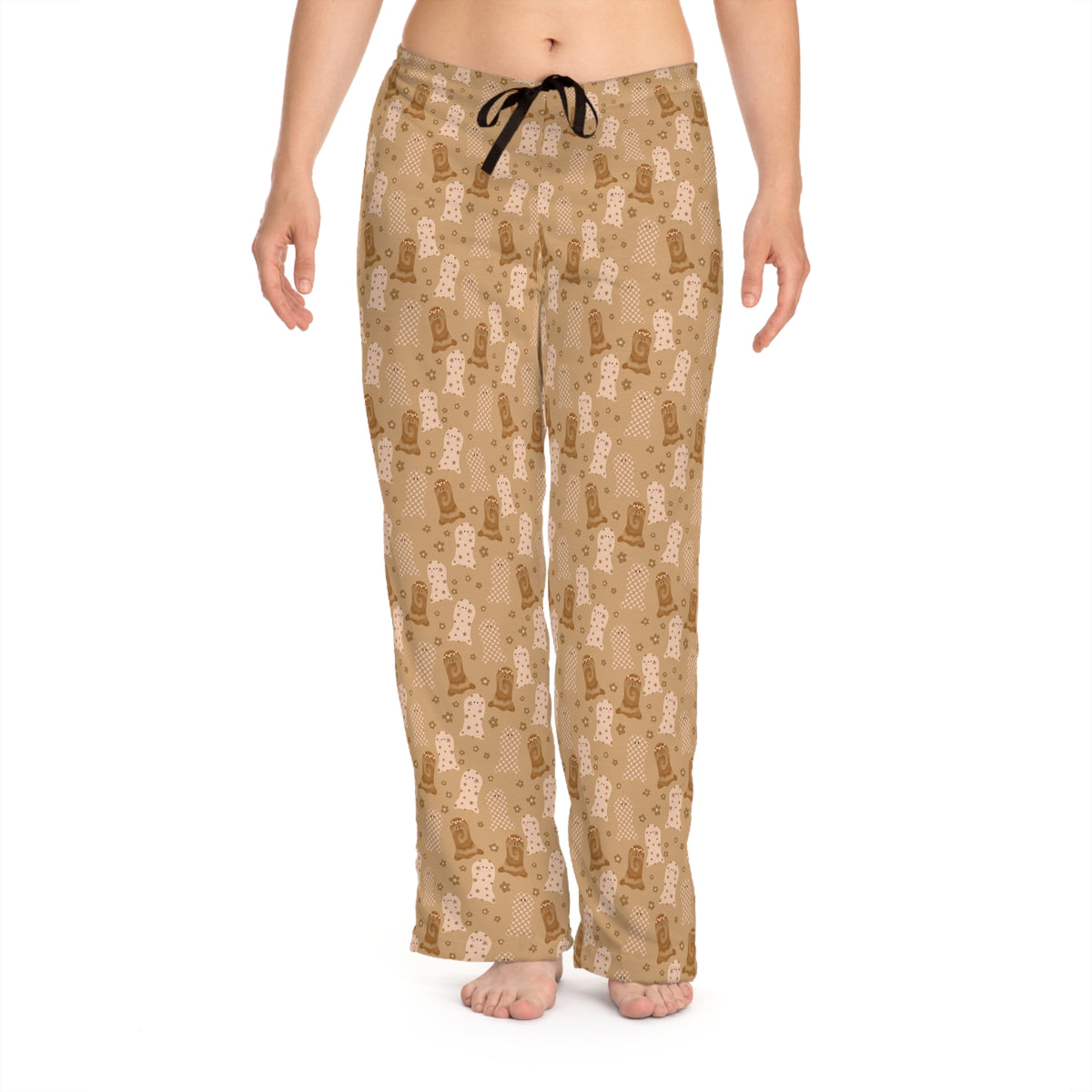 Boho Ghost Pajama Pants — Playful Women's Halloween Lounge Sleepwear