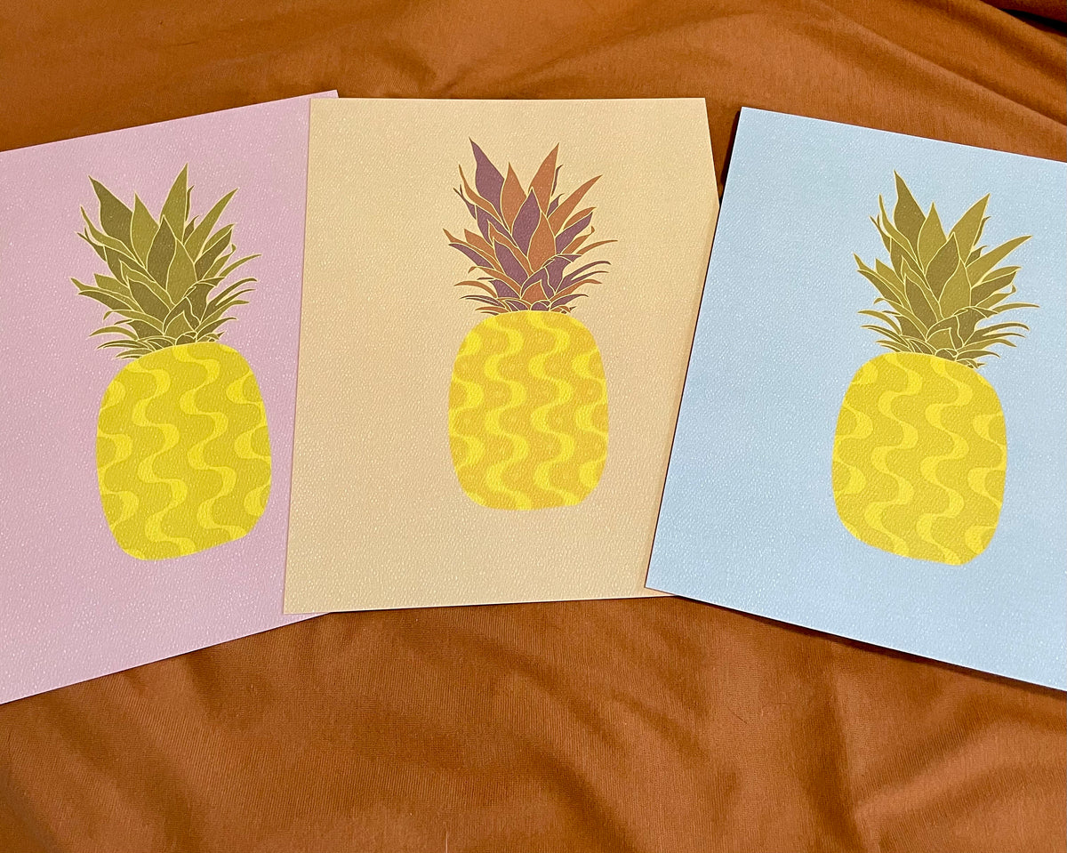 Retro Pineapple art print, fruit art print, pineapple wall decor, pineapple art print, bedroom art print, fruit art print, retro art print