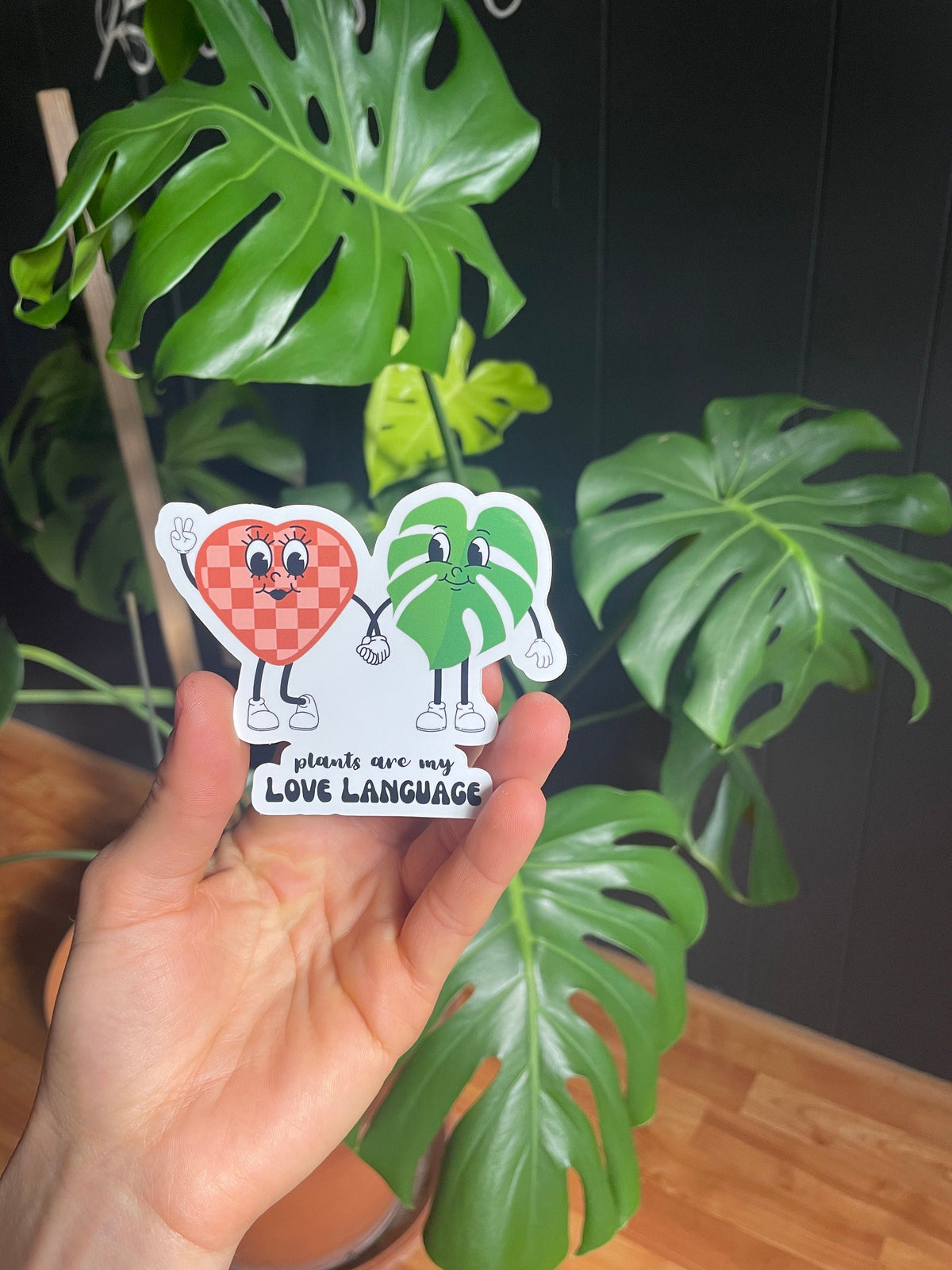 Retro Plant Lover Sticker, Waterproof Glossy Vinyl