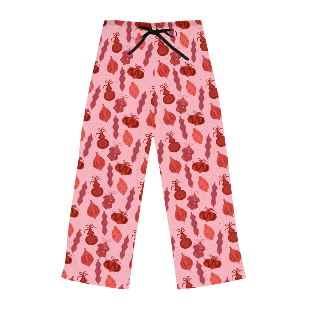 Holiday Ornament Pattern Women's Pajama Pants — Cozy Fall Lounge Sleepwear