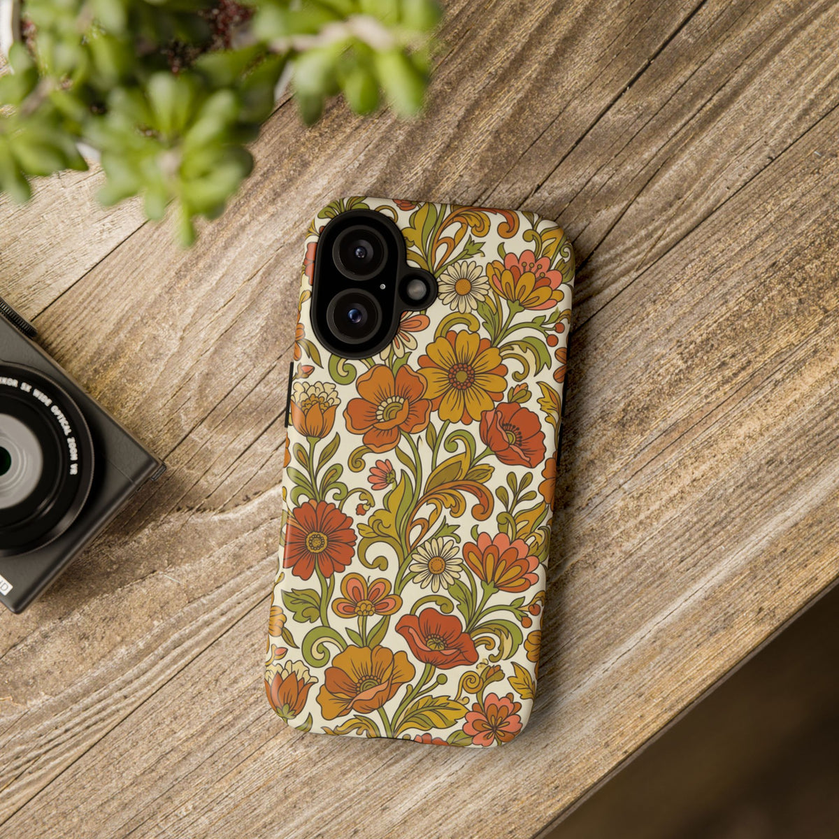 Retro Floral Phone Case -  Vintage Pattern Phone Cover