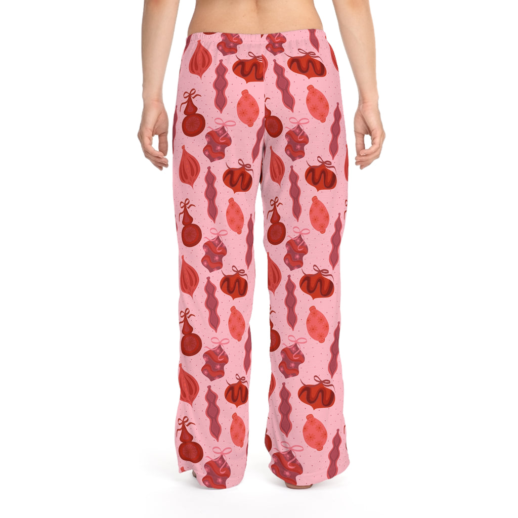 Holiday Ornament Pattern Women's Pajama Pants — Cozy Fall Lounge Sleepwear