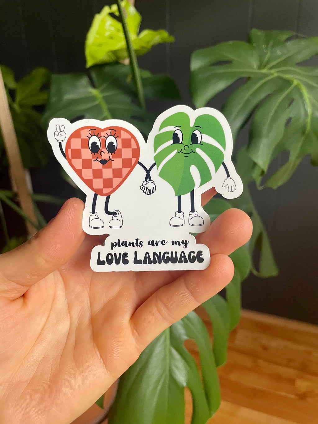 Retro Plant Lover Sticker, Waterproof Glossy Vinyl