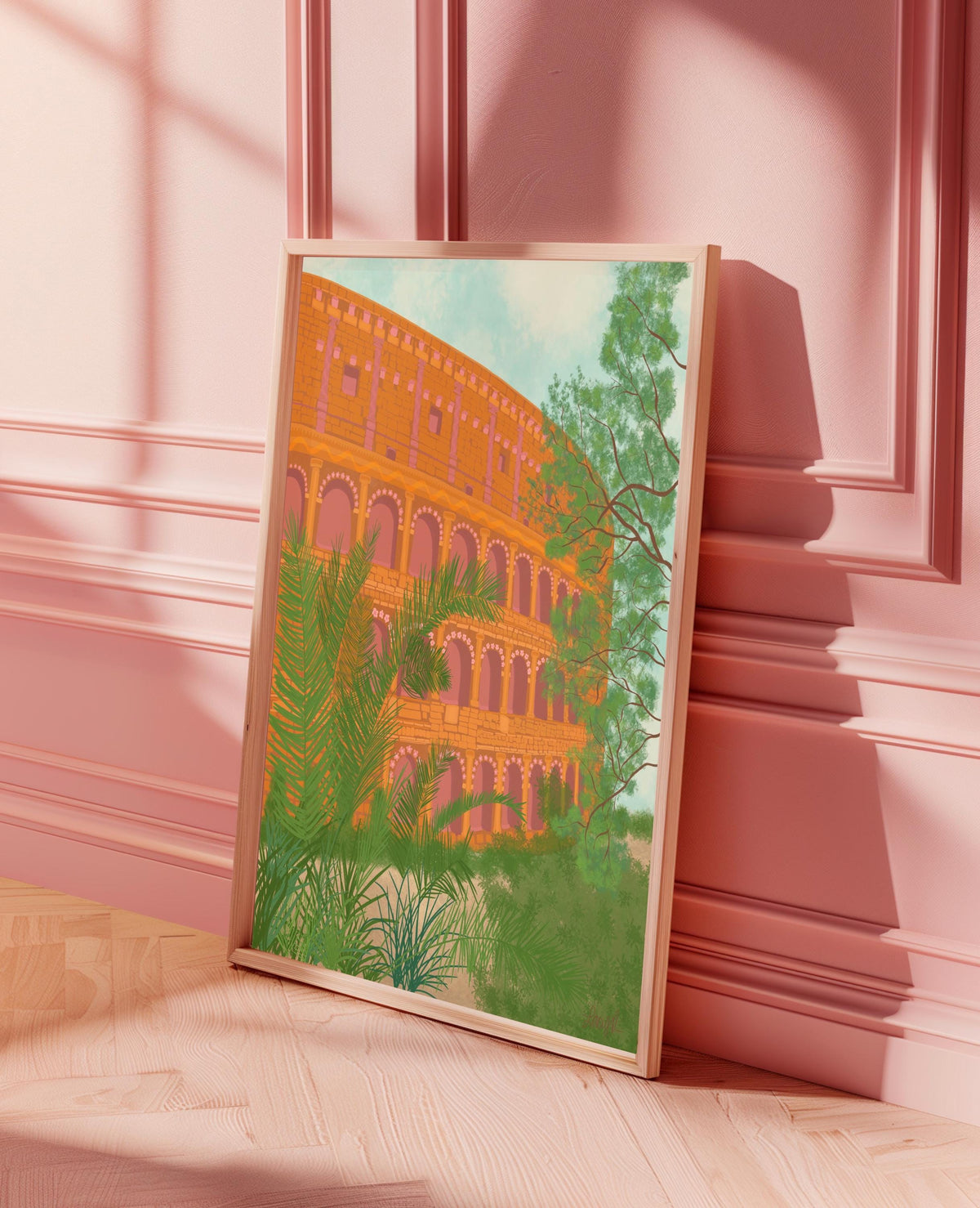 Roman Colosseum Retro Print | Italy Travel Art | European Artwork | Italy Wall Decor | Travel Art (Digital Download)
