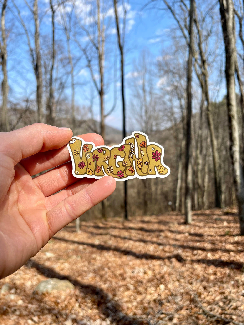 Virginia state outline sticker, hometown sticker, city sticker, Virginia sticker, Virginia outline