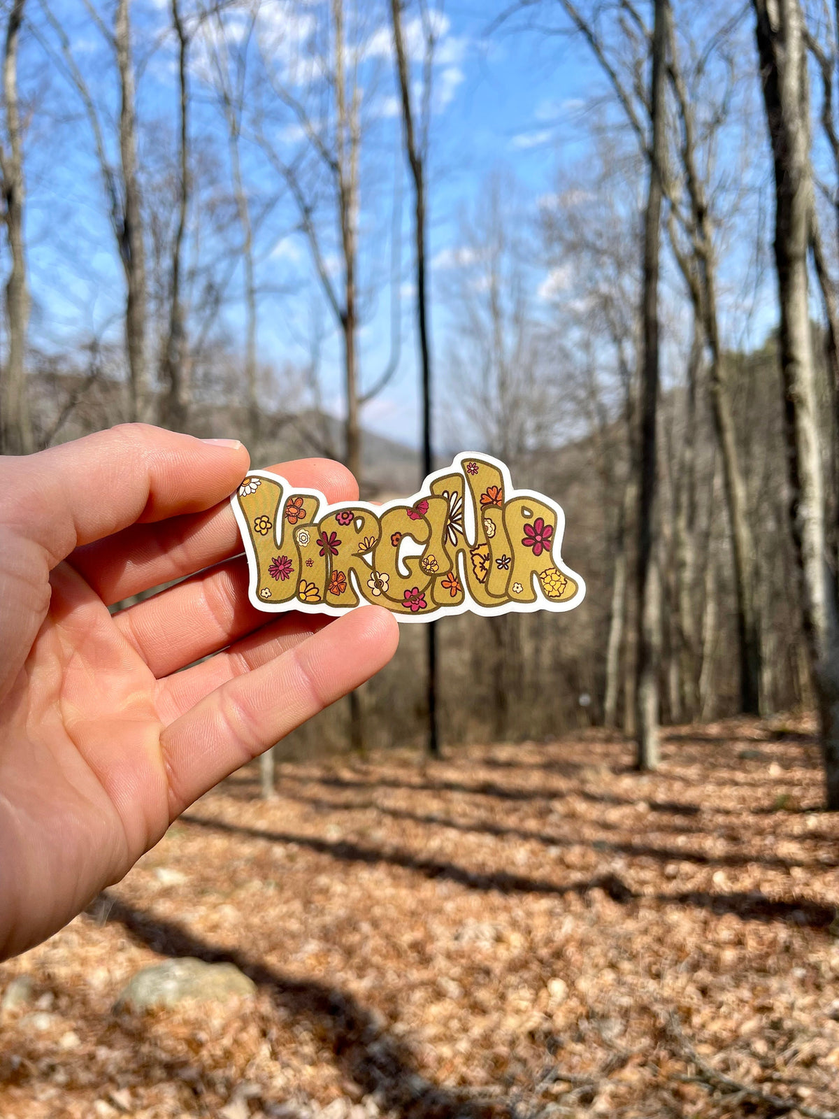 Virginia state outline sticker, hometown sticker, city sticker, Virginia sticker, Virginia outline