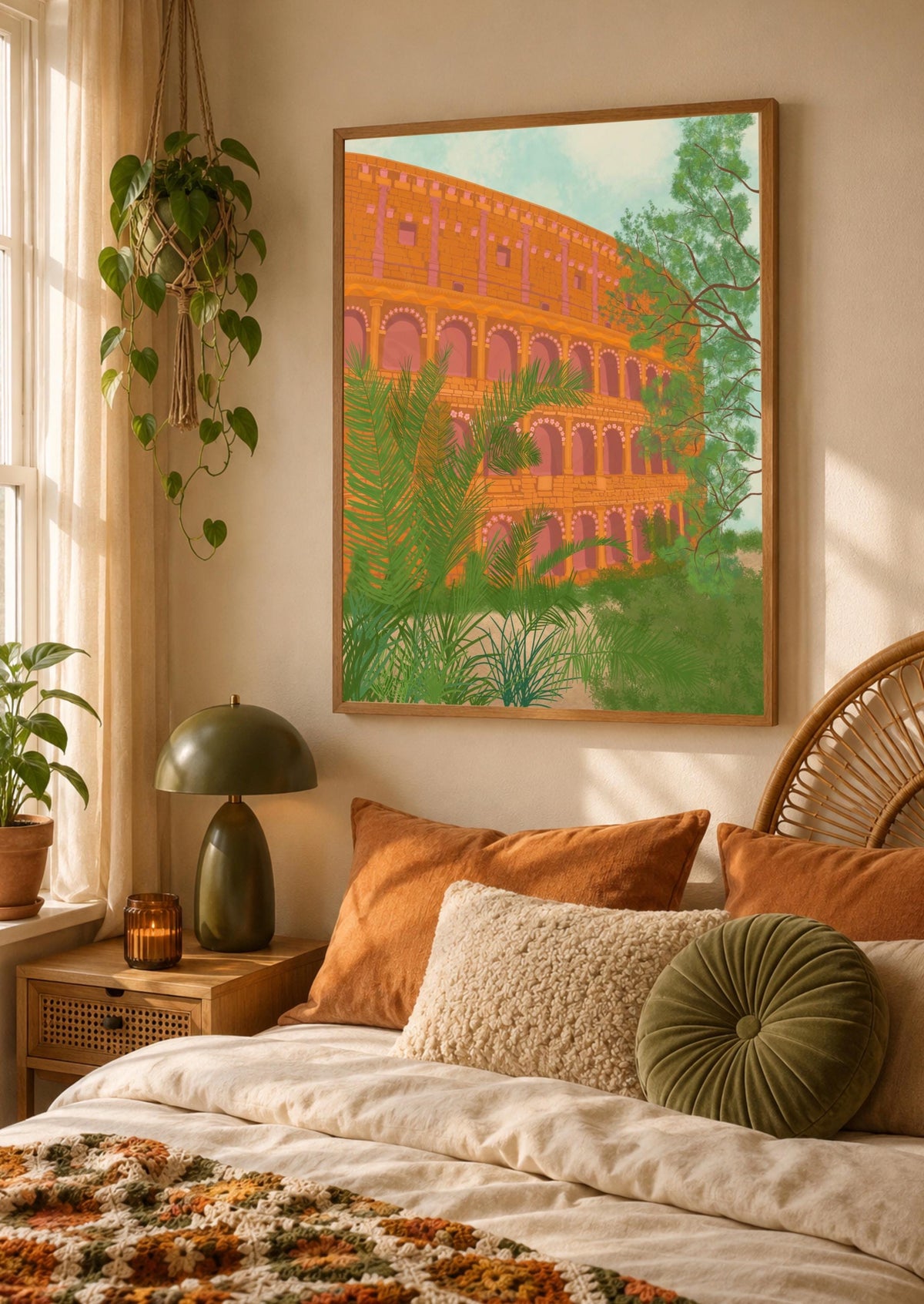 Roman Colosseum Retro Print | Italy Travel Art | European Artwork | Italy Wall Decor | Travel Art (Digital Download)