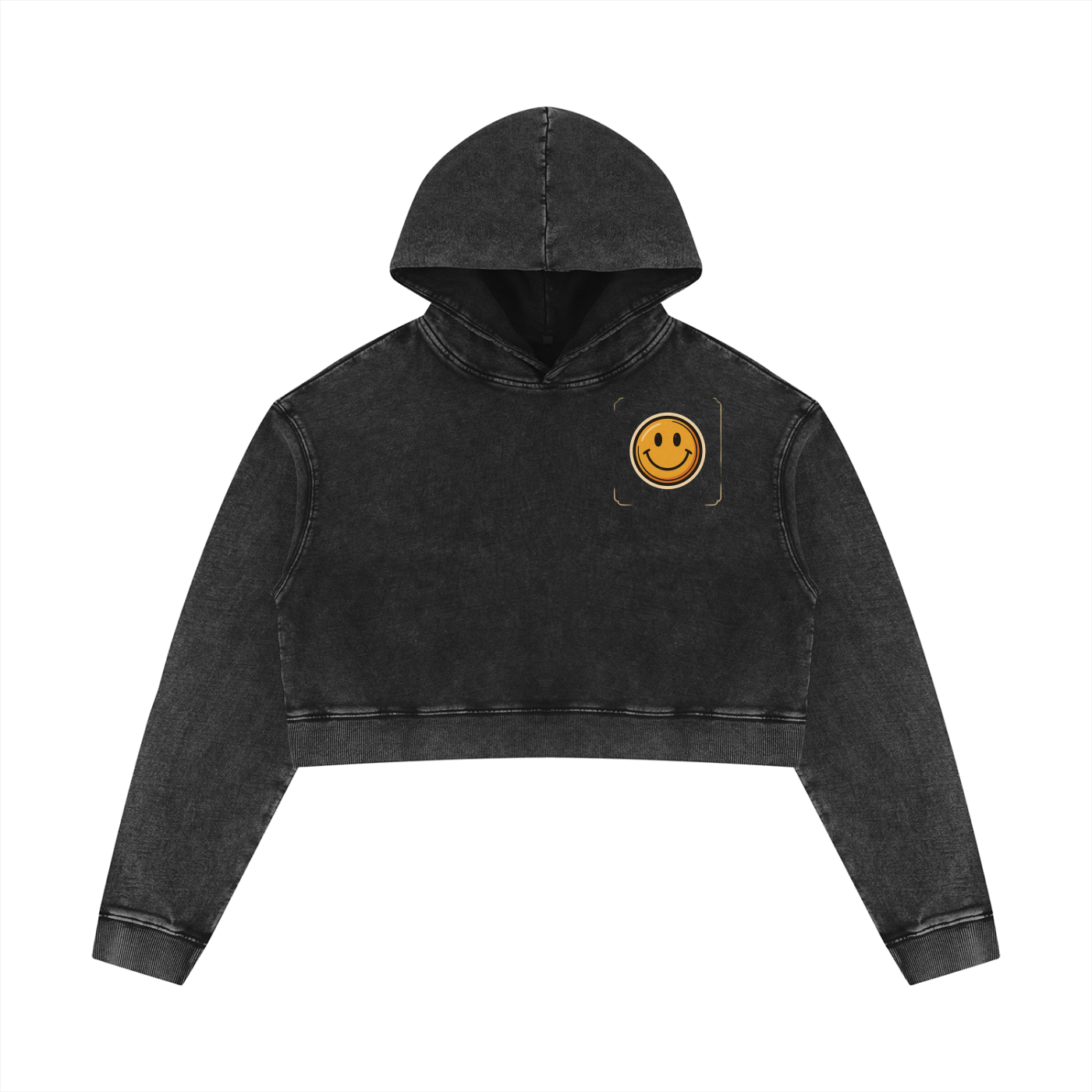 Women’s Mineral Washed Crop Hoodie | Live More Worry Less