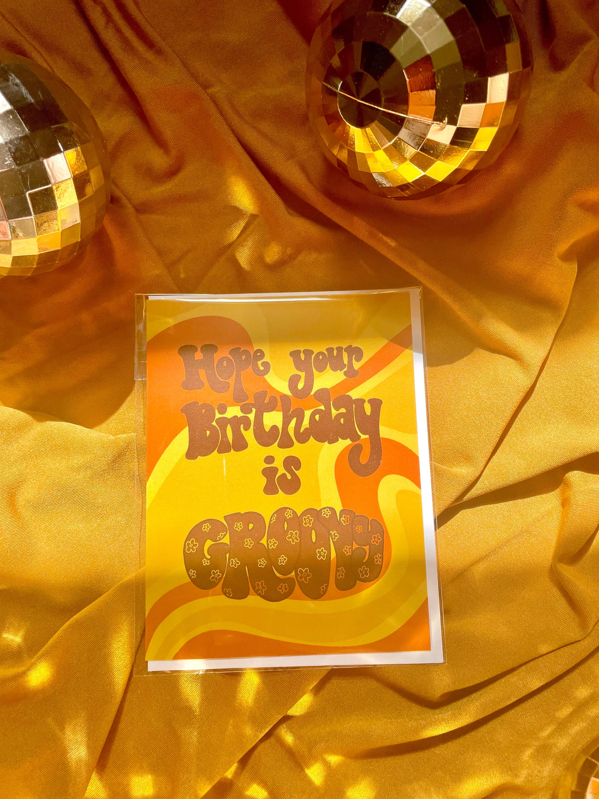 Groovy Birthday Card, Retro Style, Blank Inside