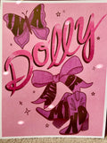 Dolly Parton Inspired Art Print, Cowgirl Boots, Pink Bow, Western Decor