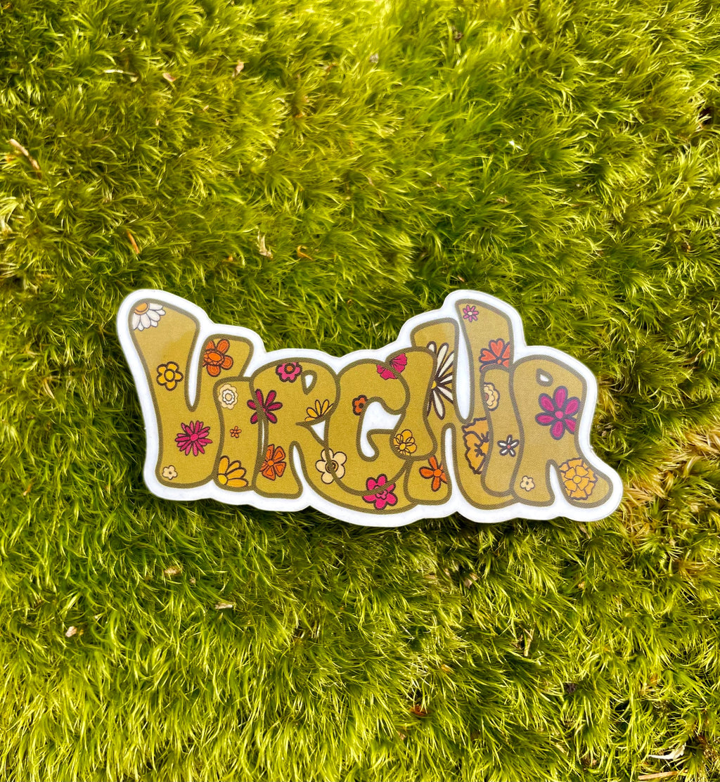 Virginia state outline sticker, hometown sticker, city sticker, Virginia sticker, Virginia outline