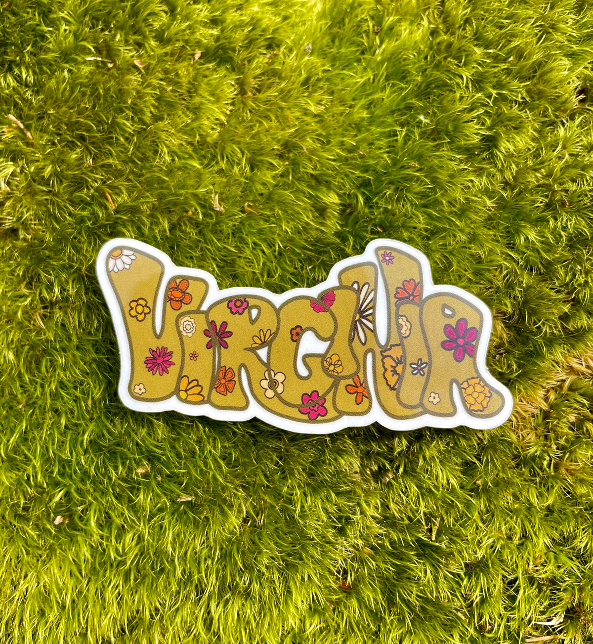 Virginia state outline sticker, hometown sticker, city sticker, Virginia sticker, Virginia outline