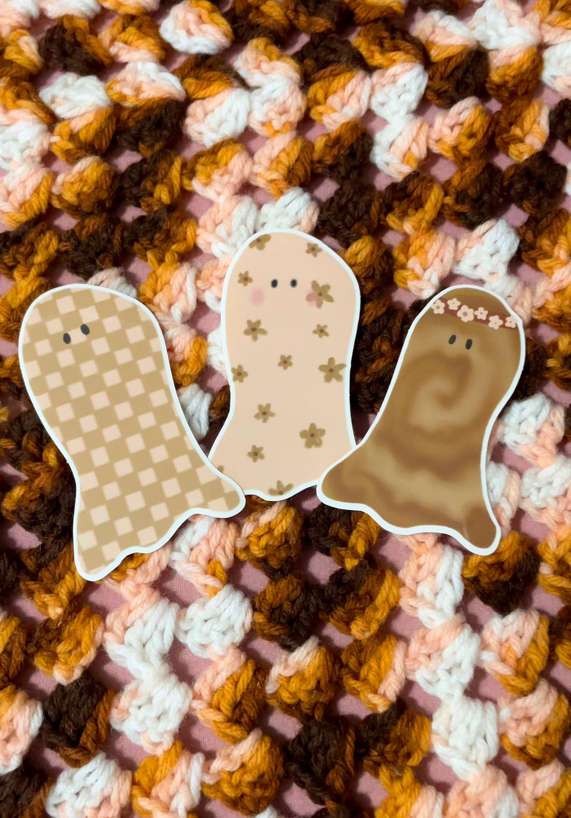 Hippie Ghoul Stickers, Ghost Stickers, Groovy Ghoul Stickers, Halloween Stickers, Spooky Stickers, Cute Ghost Decals, Fall Stickers