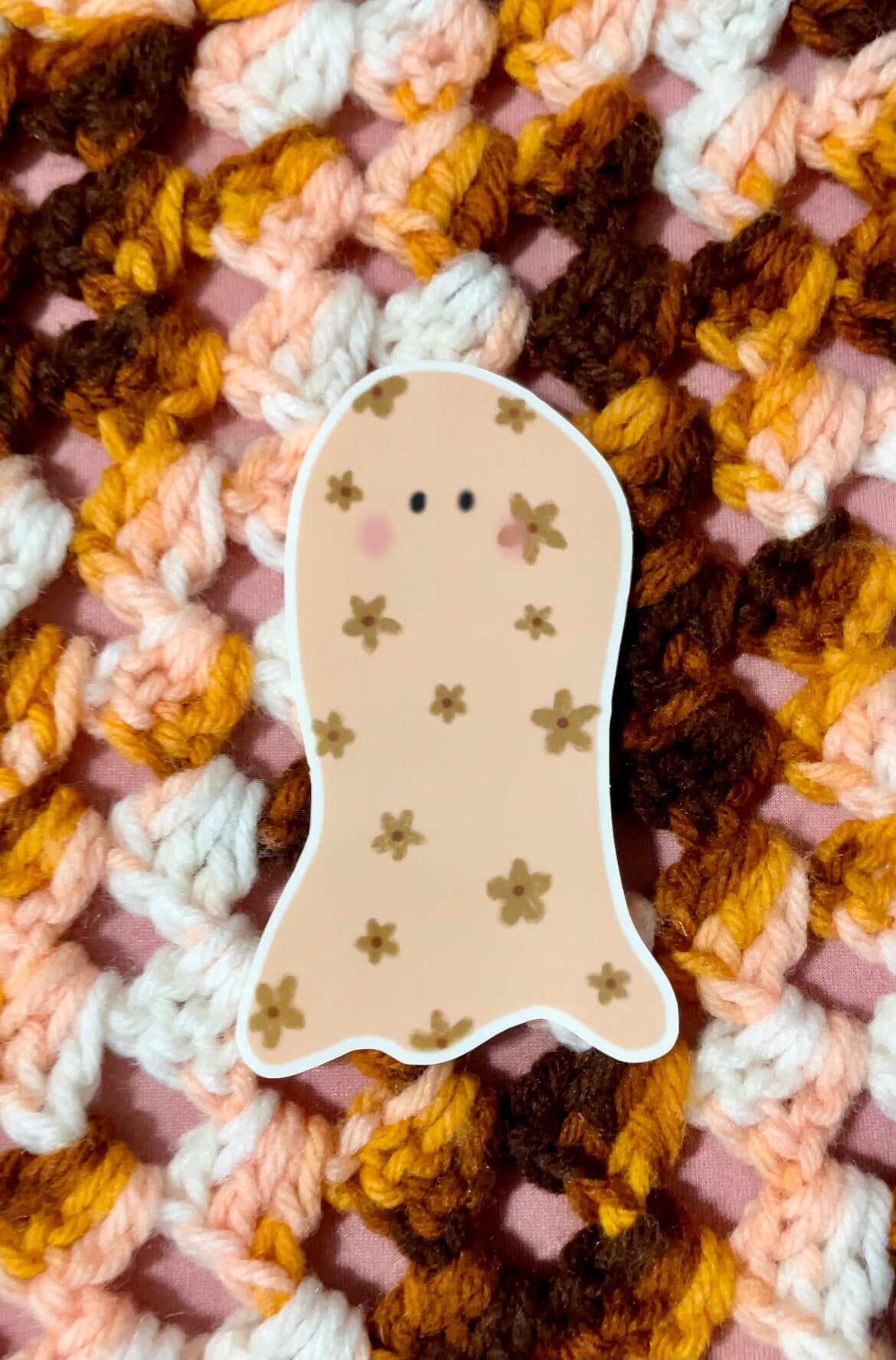 Boho Groovy Ghoul Stickers, Halloween Waterproof Glossy Sticker