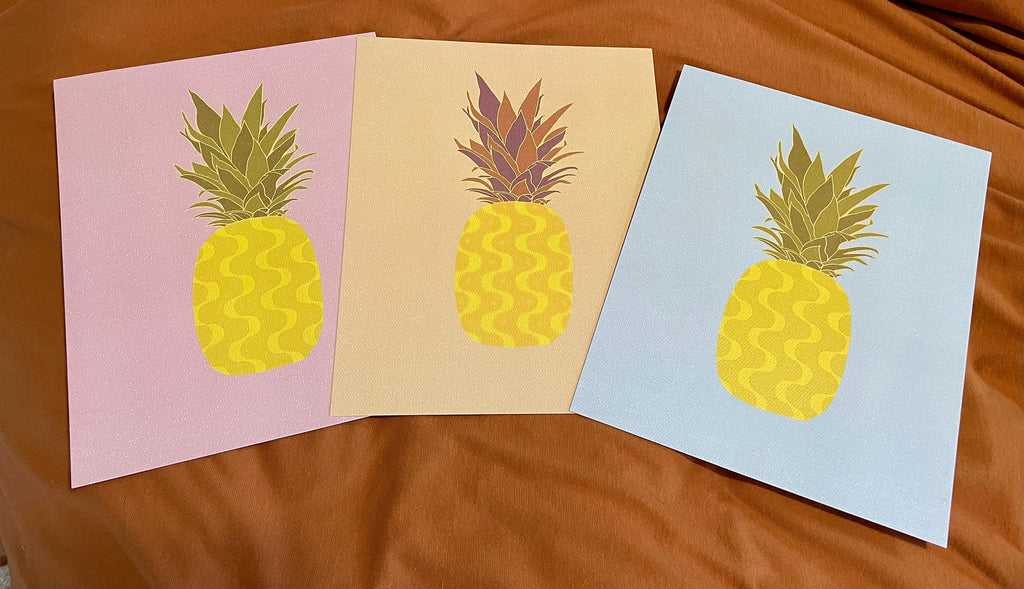 Retro Pineapple art print, fruit art print, pineapple wall decor, pineapple art print, bedroom art print, fruit art print, retro art print