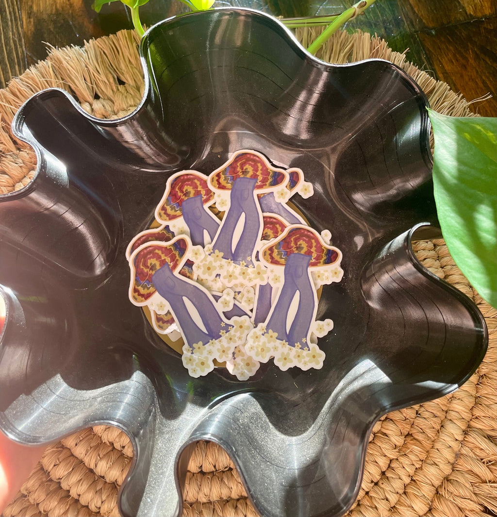 Groovy Stickers, Mushroom Sticker, Retro Groovy Stickers, Retro Decals, Laptop, Journal Sticker, Hippie Stickers, Tie-dye Stickers