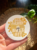 Bee Groovy Sticker, Retro Bumble Bee Laptop Decal