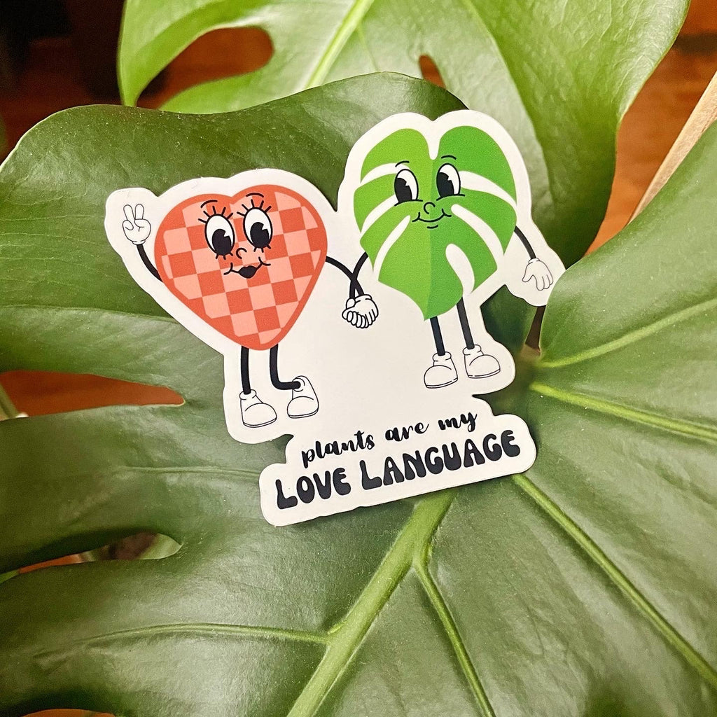 Retro Plant Lover Sticker, Waterproof Glossy Vinyl