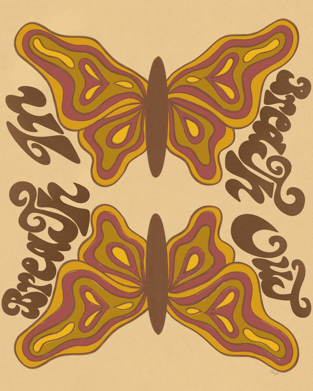 Groovy Printable Art | Retro Wall Art | Butterfly Art Print | Boho Print | Retro Butterfly Wall Art | Yoga Room Decor | Meditation Room Art