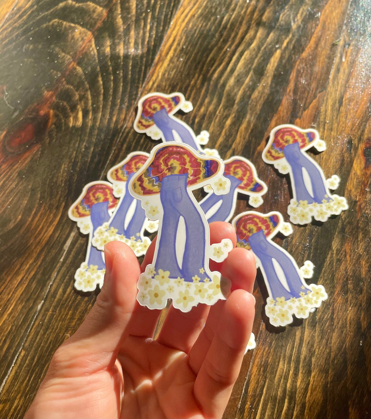 Groovy Stickers, Mushroom Sticker, Retro Groovy Stickers, Retro Decals, Laptop, Journal Sticker, Hippie Stickers, Tie-dye Stickers